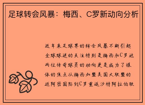 足球转会风暴：梅西、C罗新动向分析